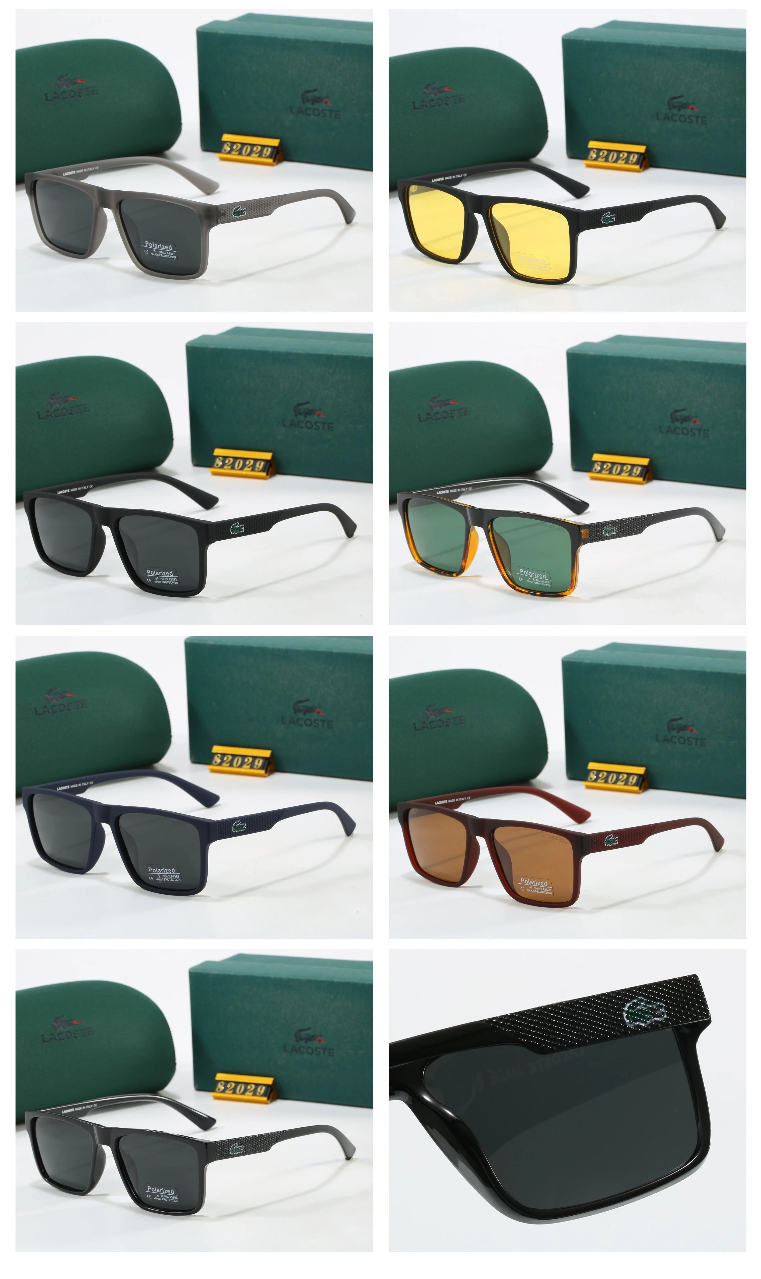 Lacoste L2029 Polarized Square Sunglasses Multicolor