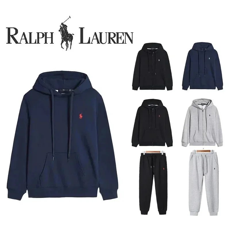 Ralph Lauren RL Pony Embroidery Casual Hoodie and Joggers Set Multicolor