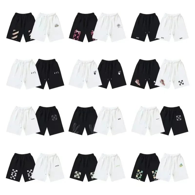 Off-White Graphic Print Casual Shorts Multicolor