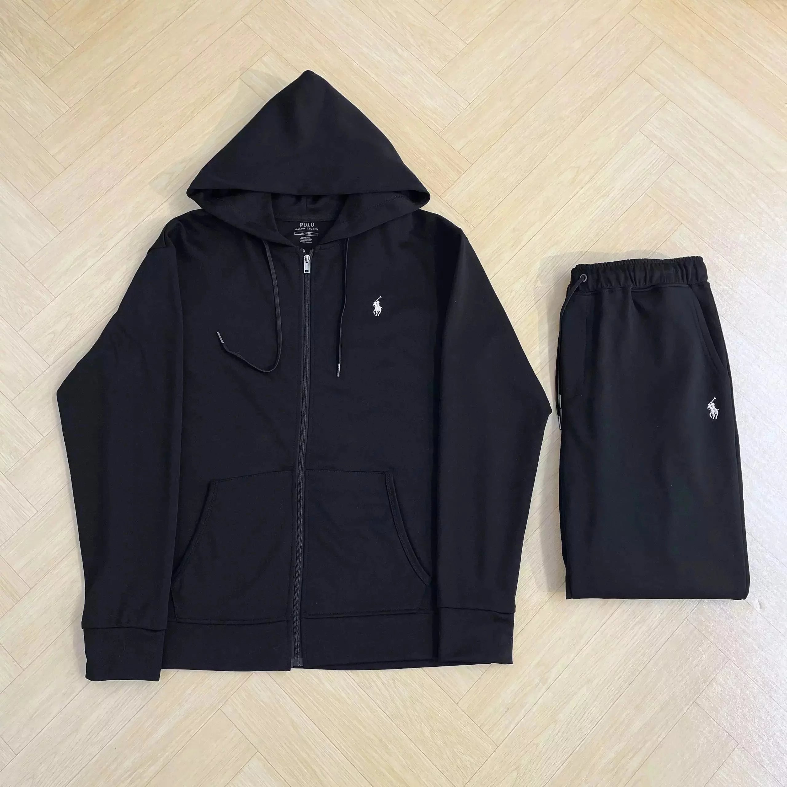 Ralph Lauren RL Zip-Up Casual Tracksuit Set Black