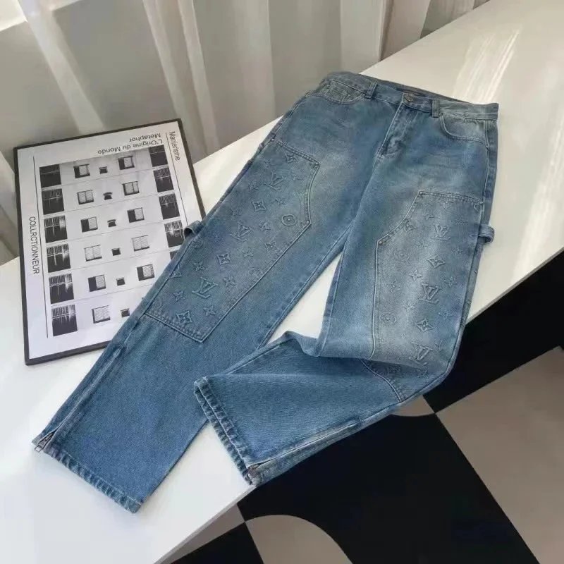 Louis Vuitton LV Monogram Denim Cargo Pants Blue