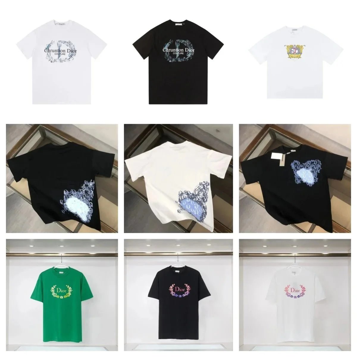 Dior Graphic Print Oversized T-Shirt Multicolor