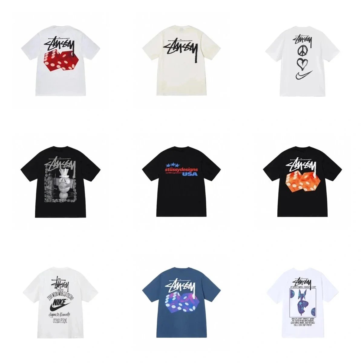 Stussy Graphic Tee Collection Streetwear T-Shirt Multicolor
