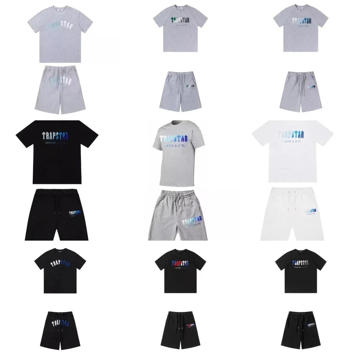 Trapstar Irongate Gradient Graphic Streetwear Shorts Set Multicolor