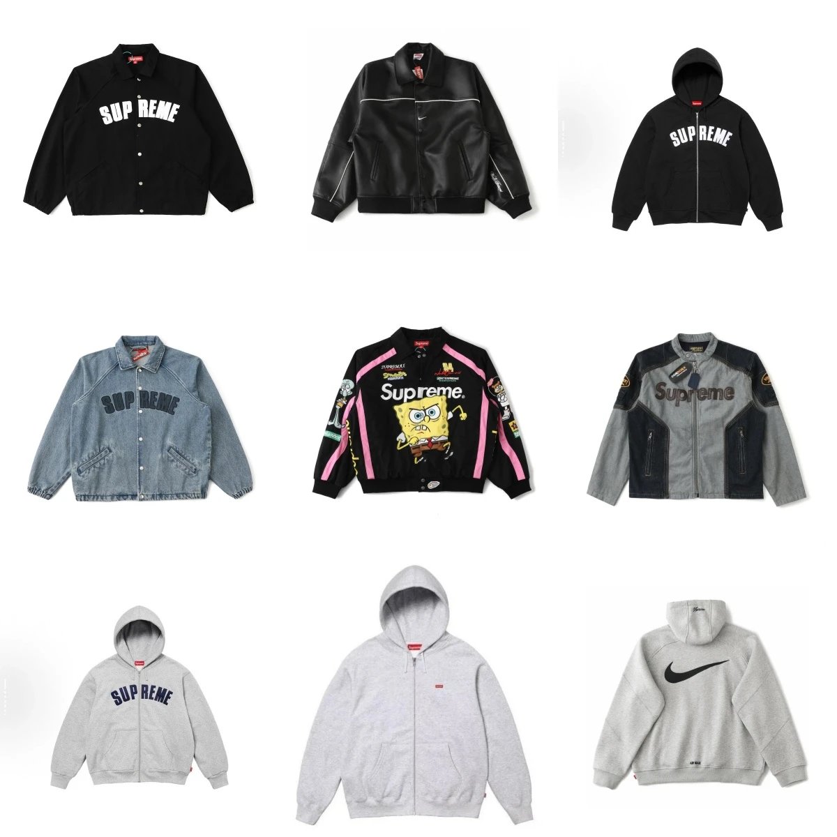 Supreme Streetwear Apparel Collection Assortment Jackets and Hoodies Multicolor