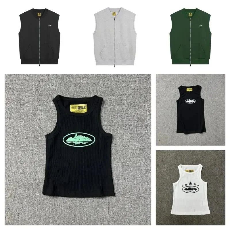 Guerillaz Graphic Ribbed Tank Top Streetwear Black and White