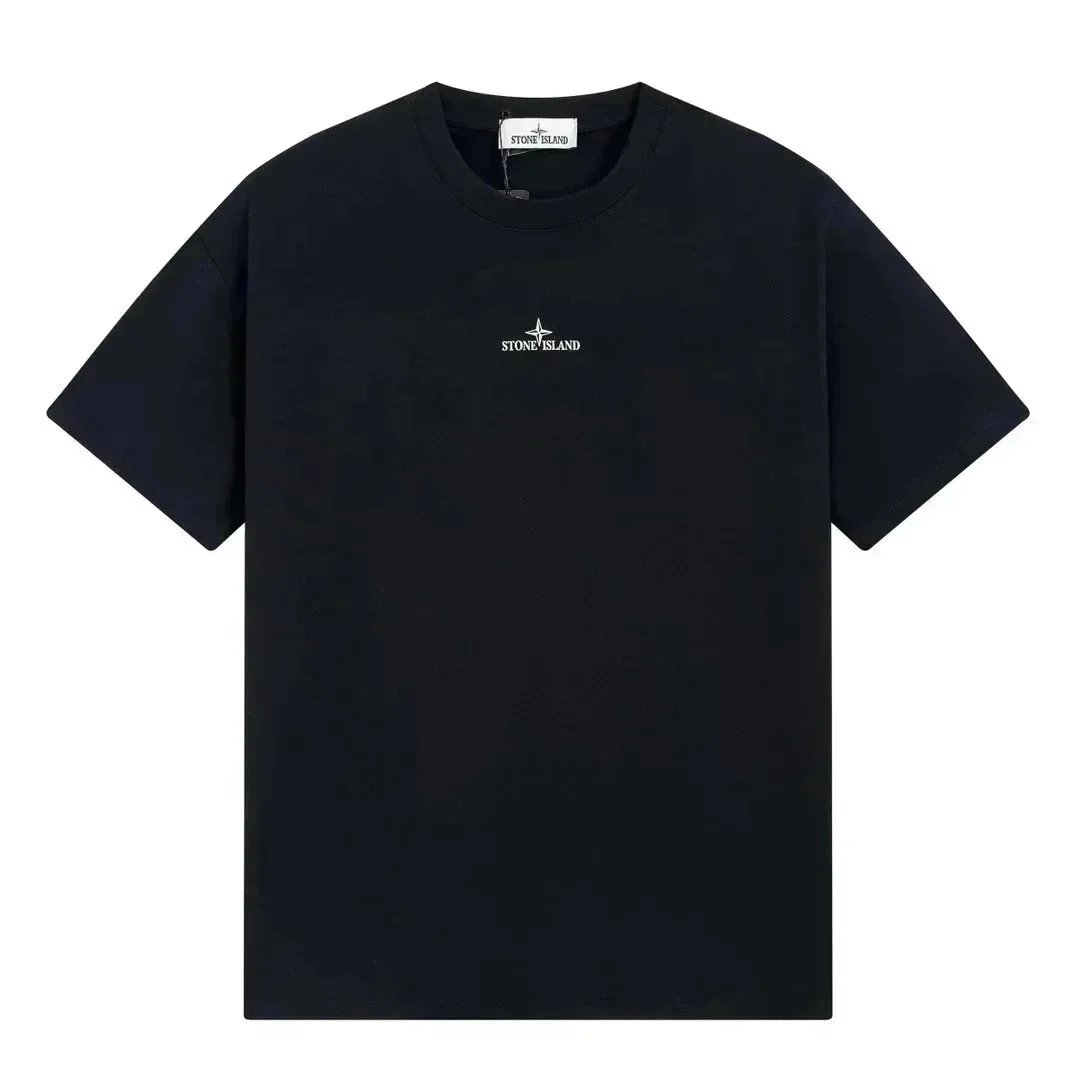 Stone Island Compass Embroidery Cotton T-Shirt Black