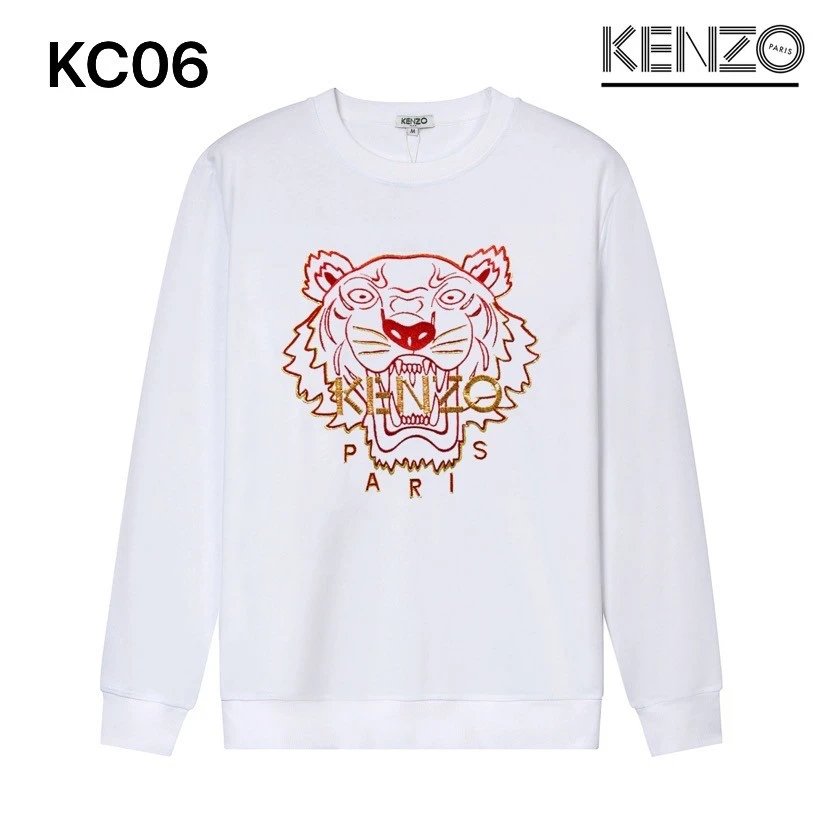 Kenzo Tiger Embroidery Iconic Graphic Sweatshirt White