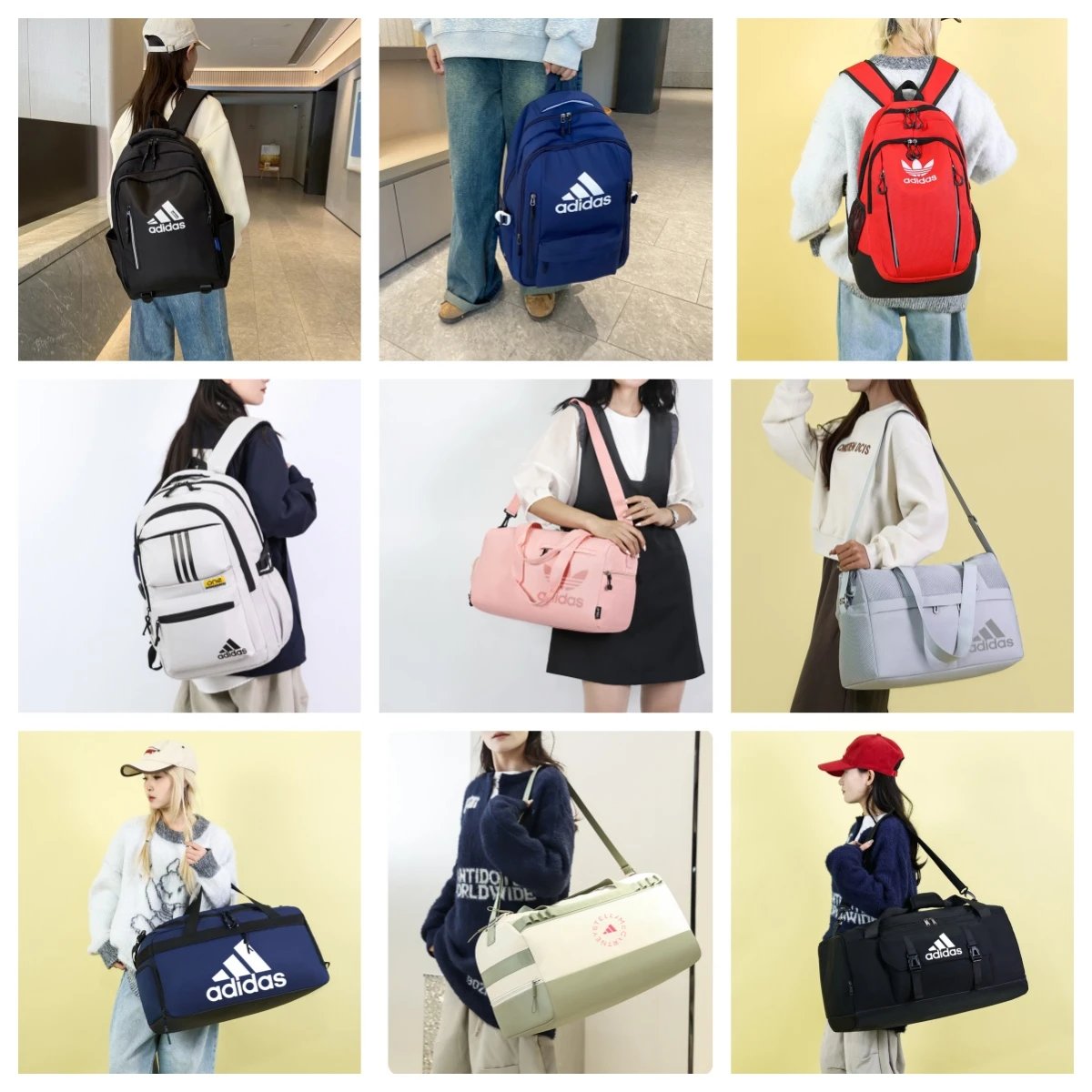 Adidas Sporty Backpack and Duffle Bag Collection Multipurpose Travel Bags Multicolor