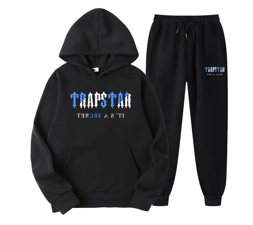Trapstar It's A Secret Graphic Streetwear Tracksuit Set Black