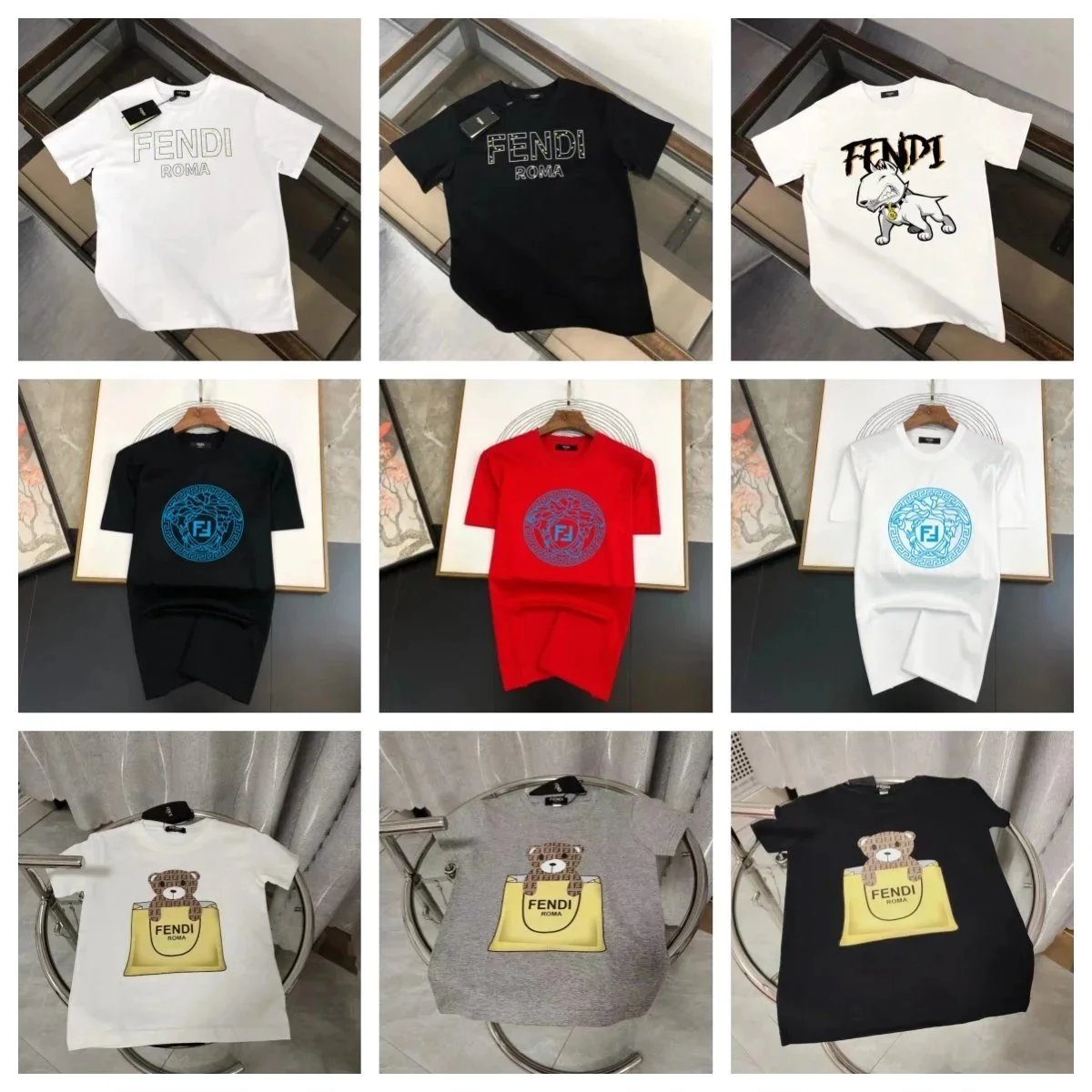 Fendi Graphic Print Cotton T-Shirt Multicolor