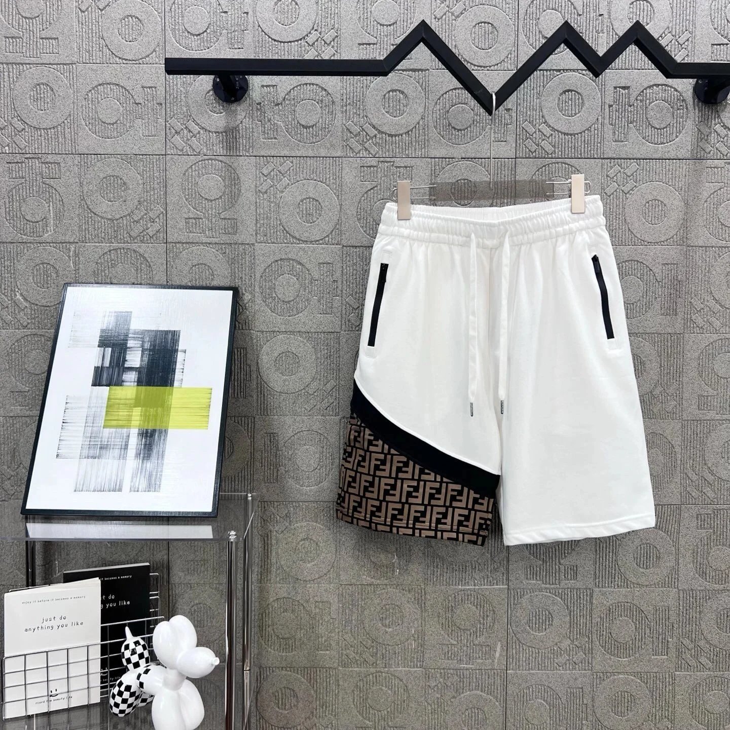 Fendi Zucca Print Casual Shorts White