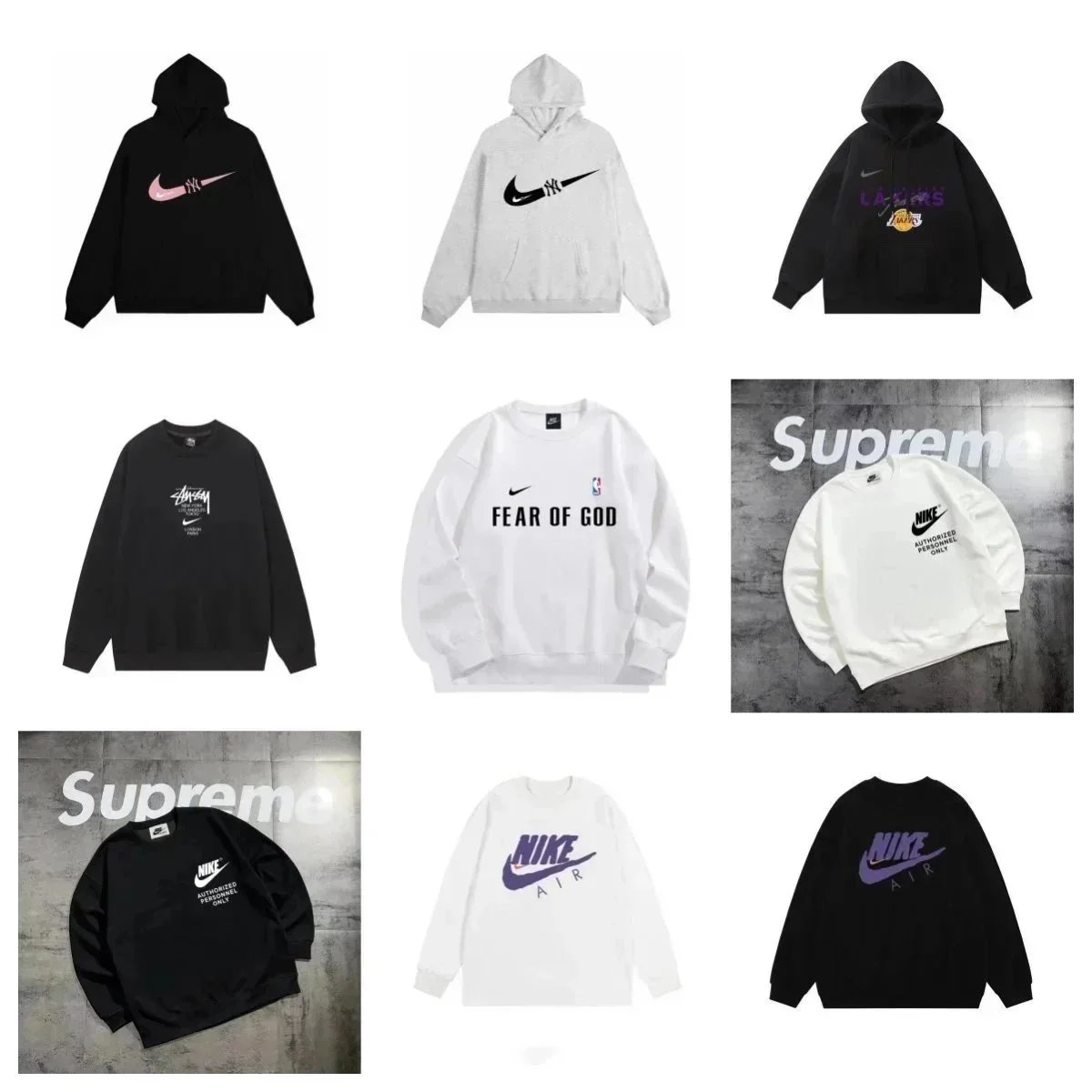 Nike Graphic Print Oversized Streetwear Hoodie and Sweatshirt Multicolor