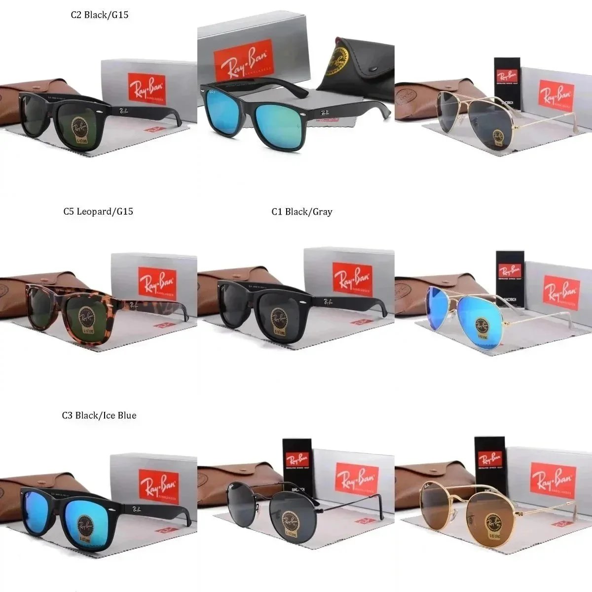 Ray-Ban Wayfarer and Aviator Classic Sunglasses Multicolor