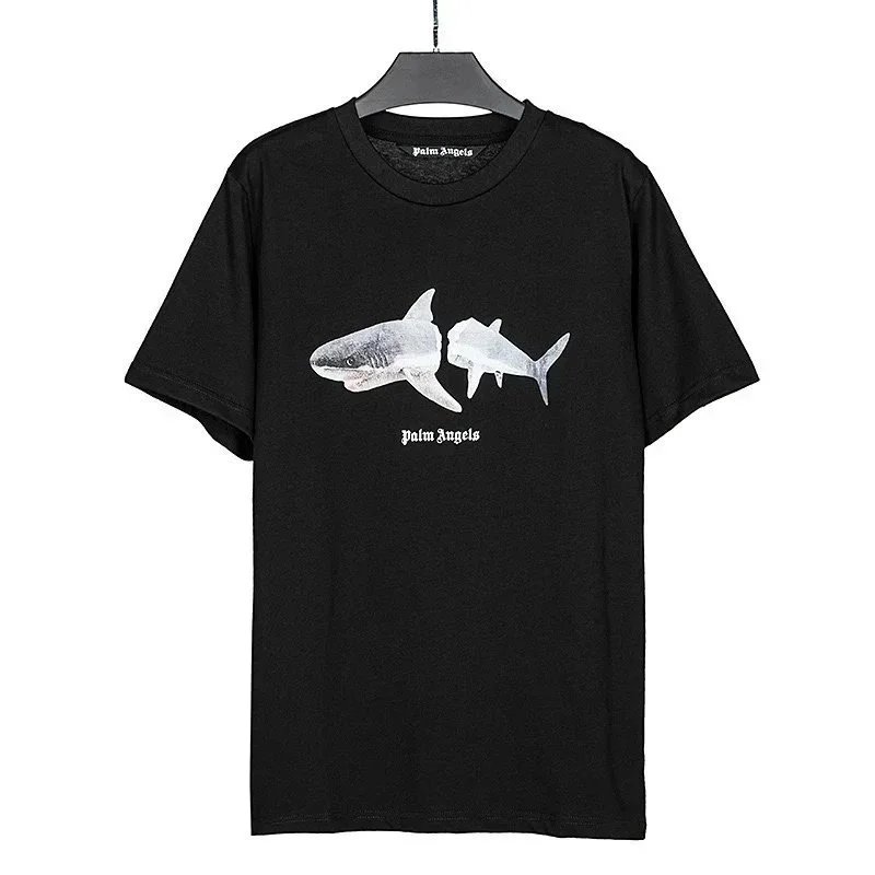 Palm Angels Shark Graphic Cotton T-Shirt Black