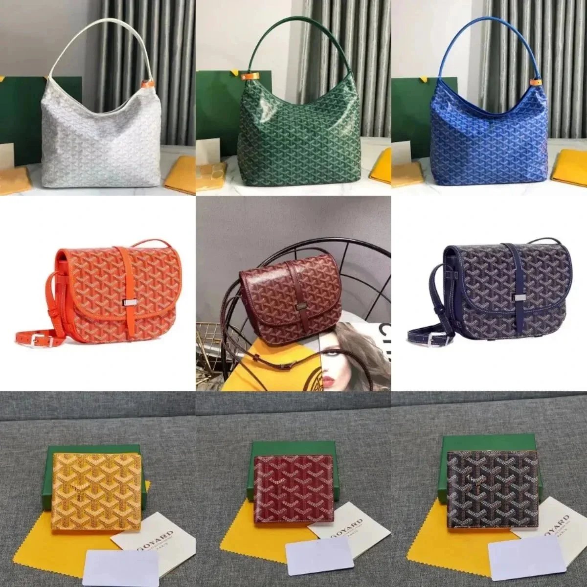 Goyard Hobo and Crossbody Collection Iconic Pattern Handbag Multicolor