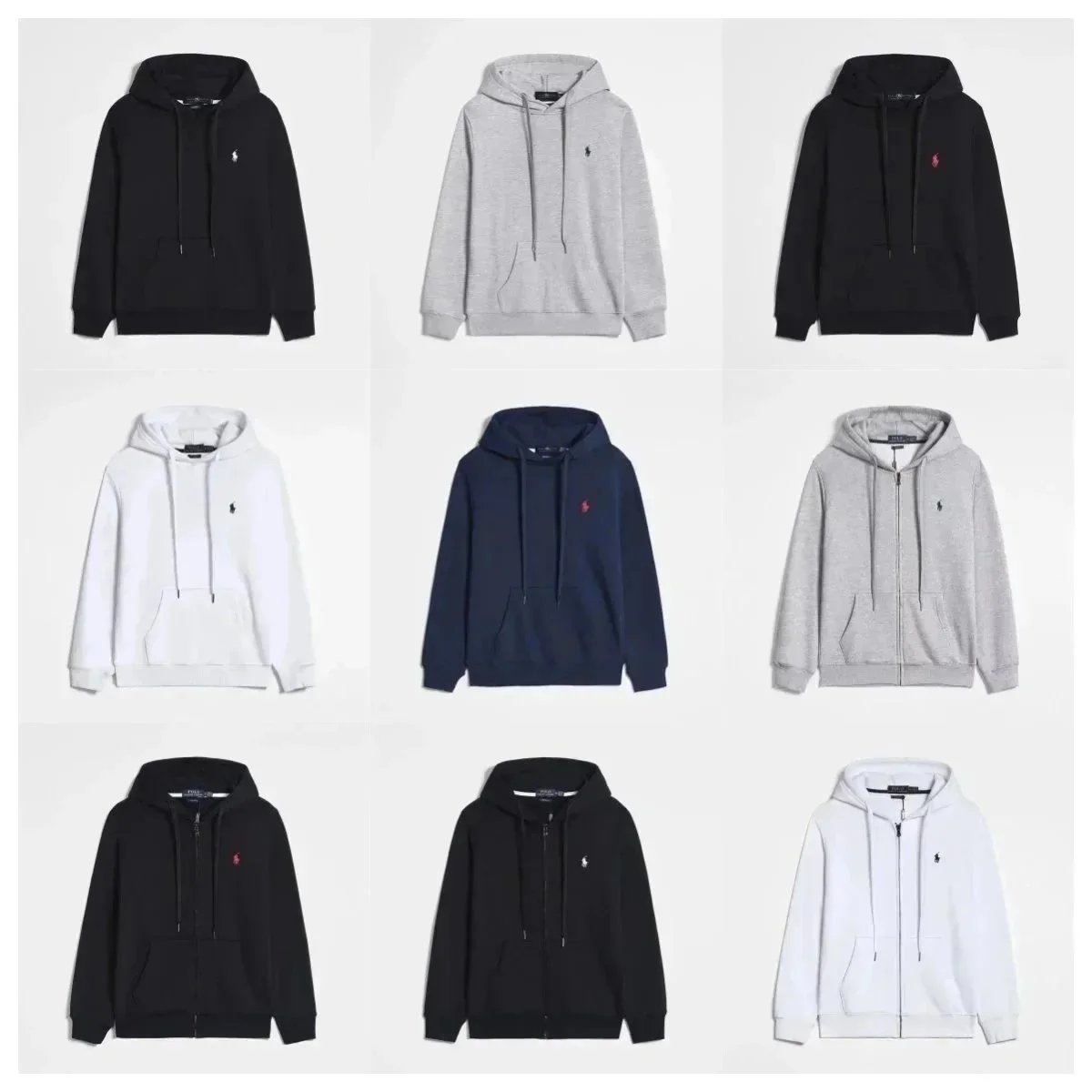 Ralph Lauren RL Pony Embroidery Classic Hoodie and Zip-Up Hoodie Multicolor