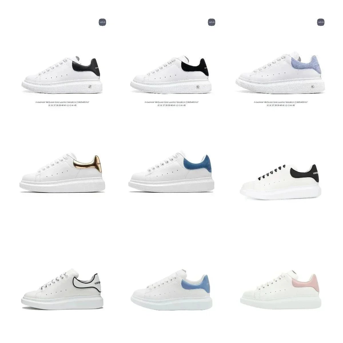 Alexander McQueen AMQ Oversized Chunky Leather Sneakers White and Multicolor