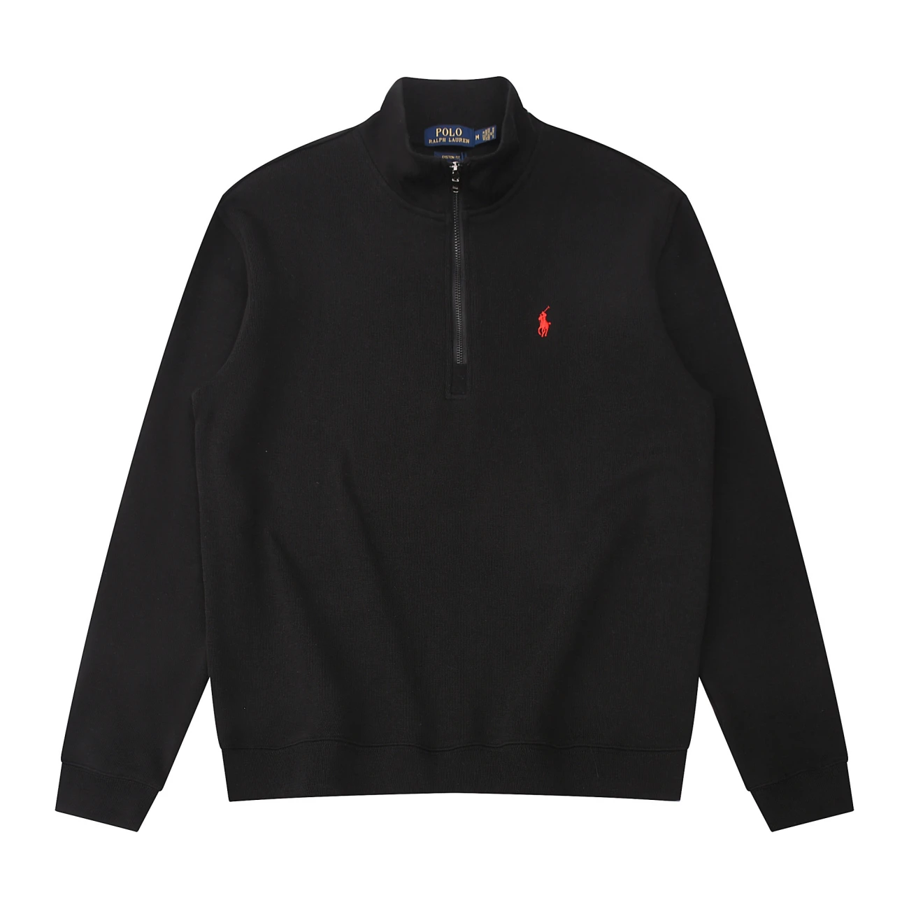 Polo Ralph Lauren PRL Quarter-Zip Pullover Cotton Sweatshirt Black