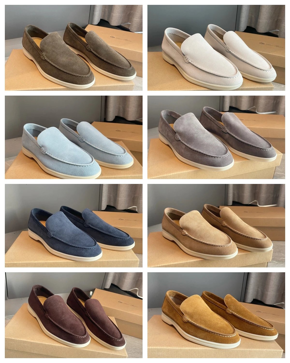 Loro Piana Summer Walk Suede Loafers Multicolor