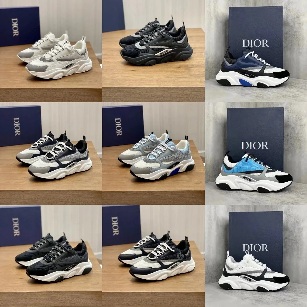 Dior B22 Chunky Sneakers Multicolor