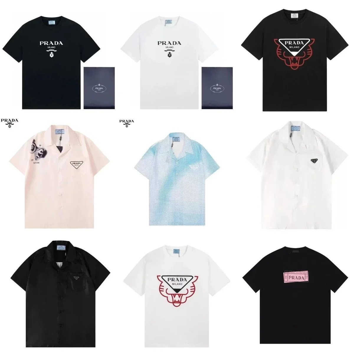 Prada Graphic Print Cotton T-Shirt Collection Multicolor