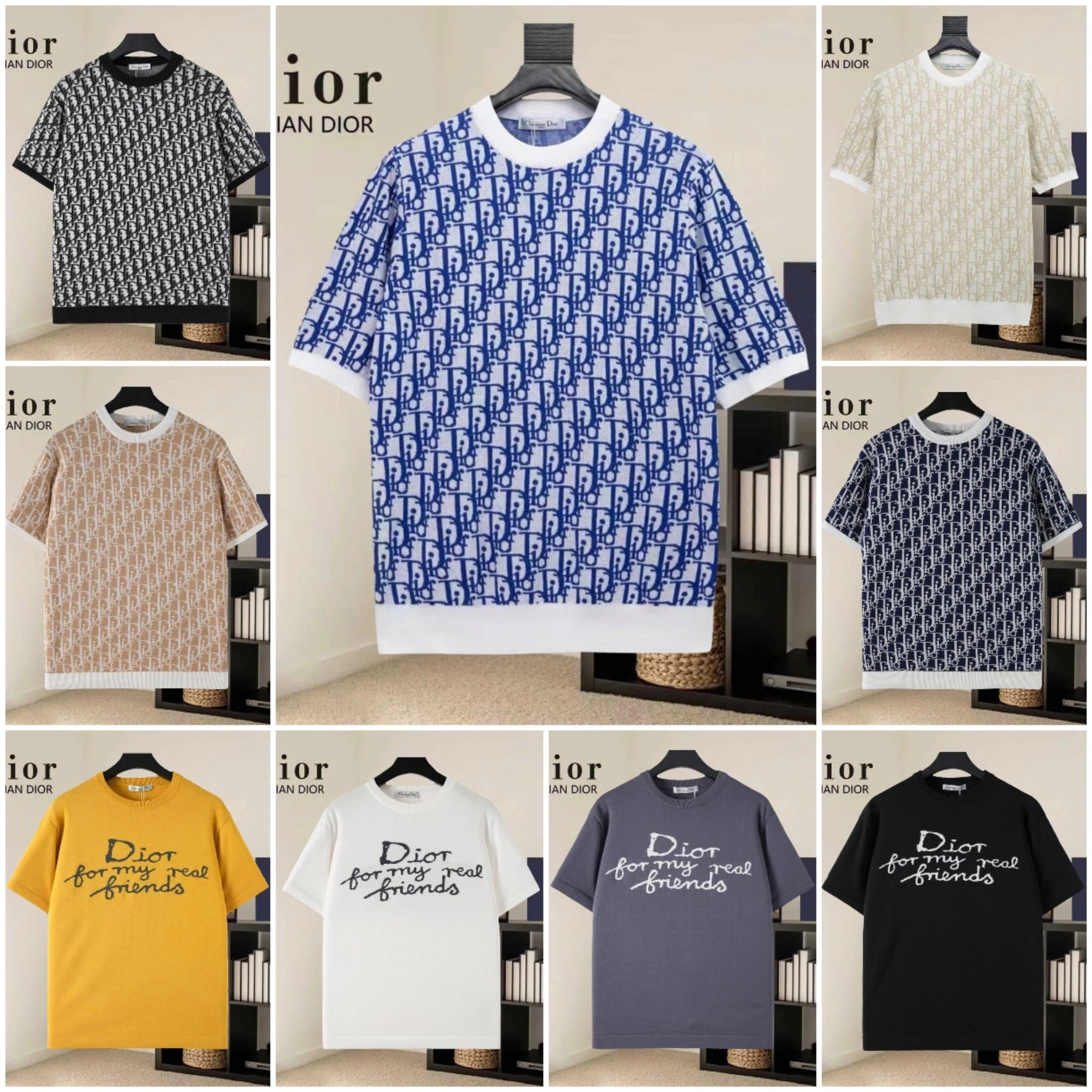 Dior Oblique Knit Oversized T-Shirt Multicolor