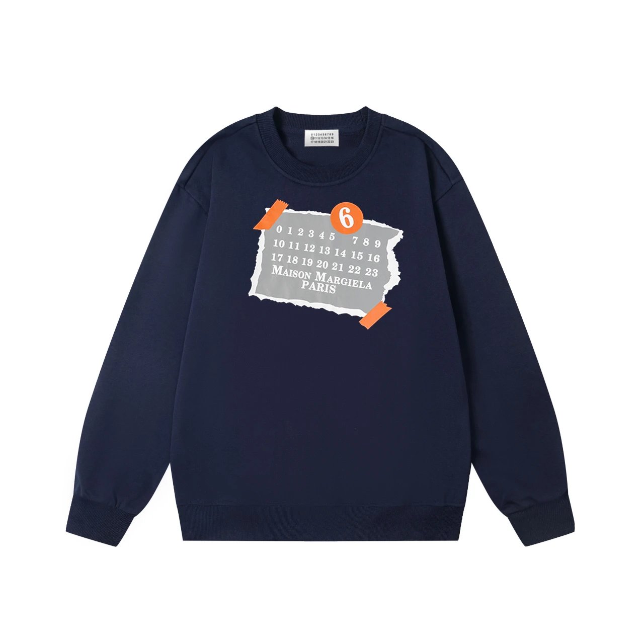 Maison Margiela MM6 Numeric Graphic Cotton Sweatshirt Navy