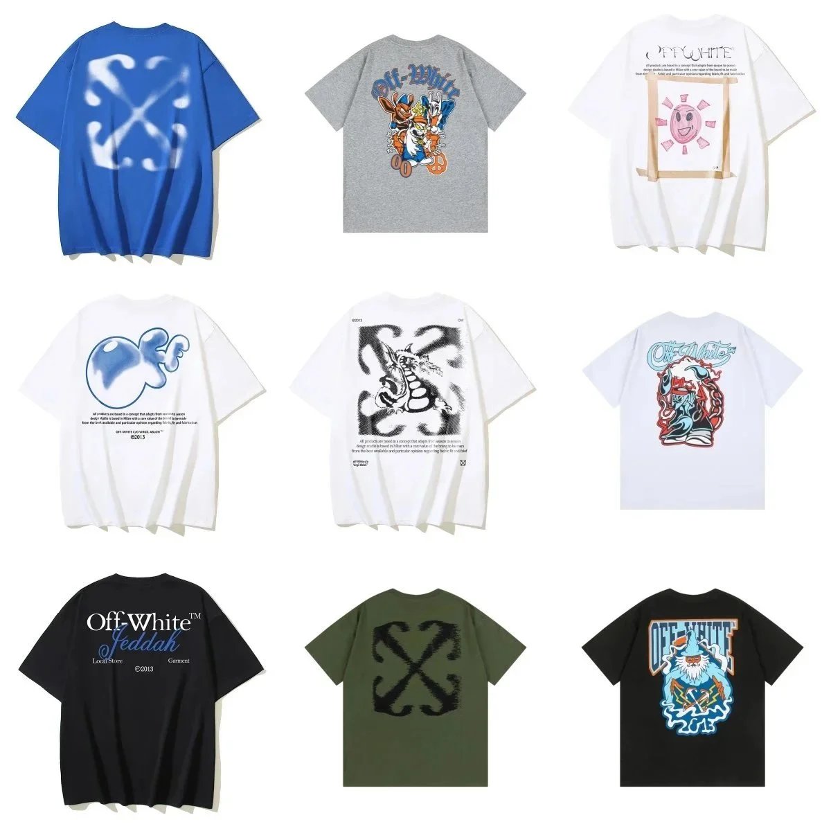 Off-White Graphic Print Oversized Tee Multicolor