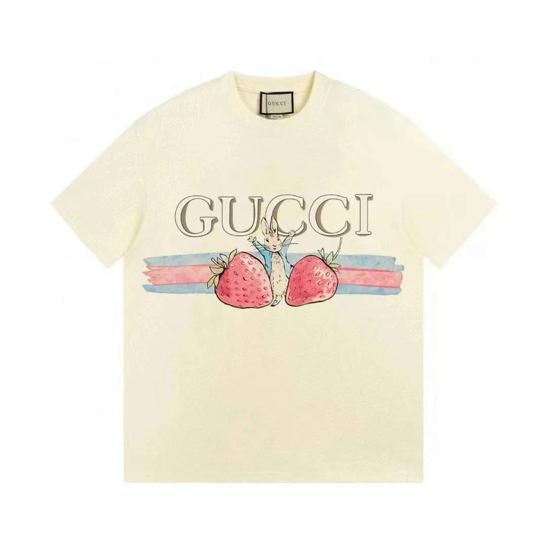 Gucci Peter Rabbit Strawberry Print Graphic Tee White