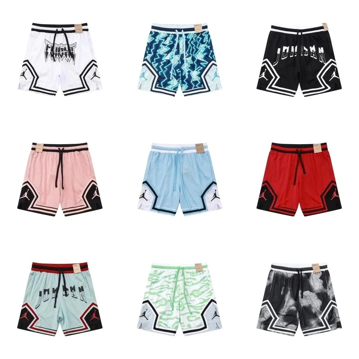 Jordan Diamond Basketball Shorts Mesh Athletic Multicolor