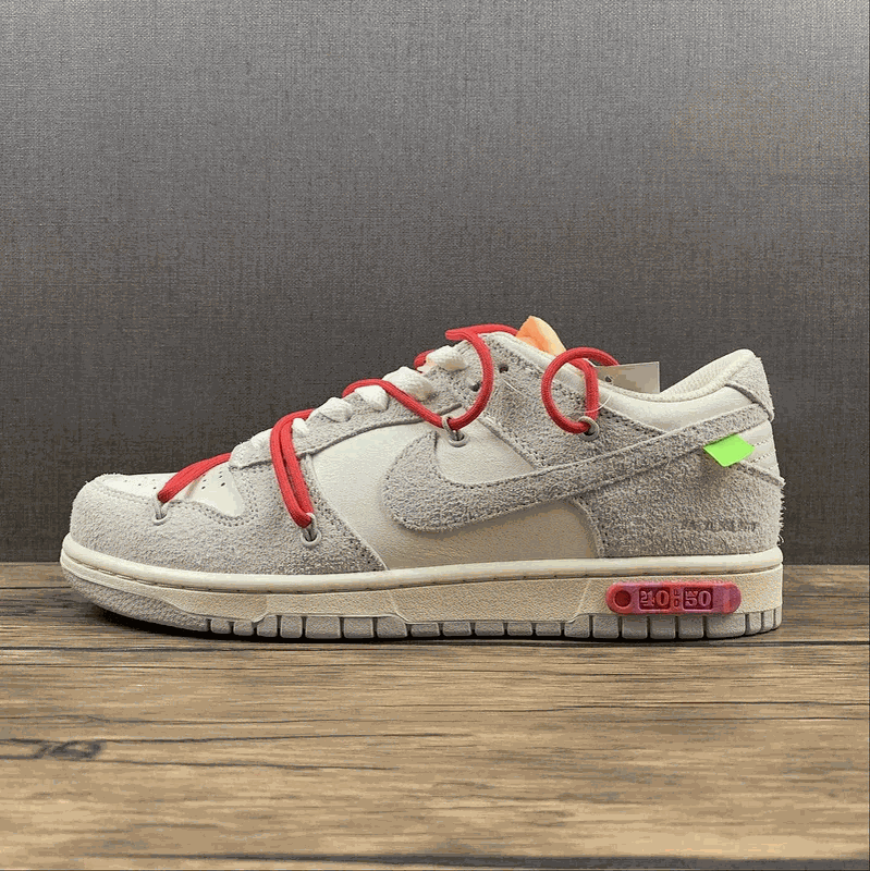 Nike Dunk Low Off-White Lot 10 Chunky Sneakers White and Gray