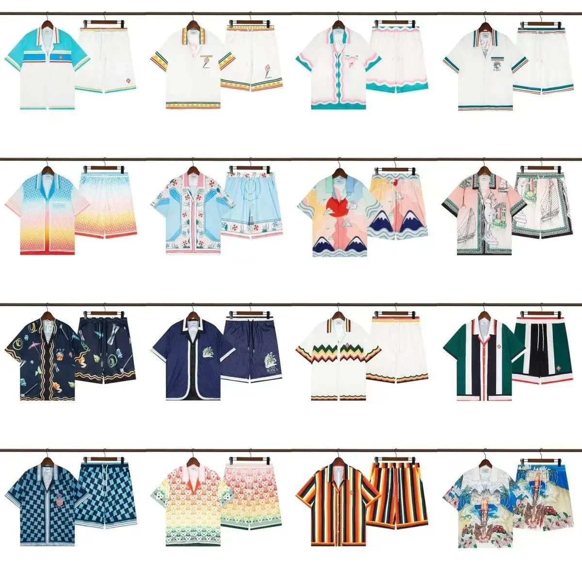 Casablanca Silk Shirt and Shorts Set Matching Set Multicolor