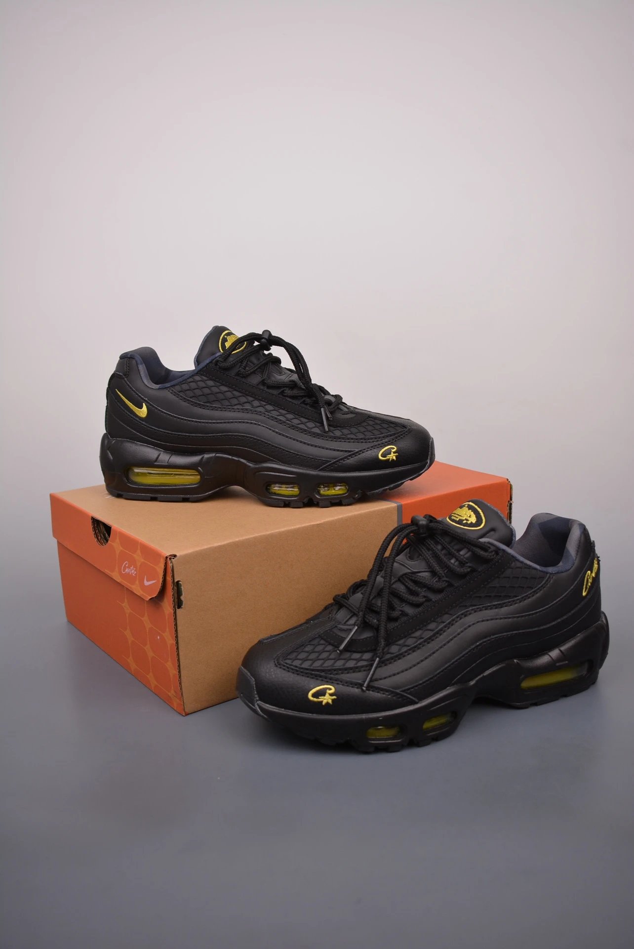Nike Air Max 95 Corteiz Chunky Sneakers Black and Yellow