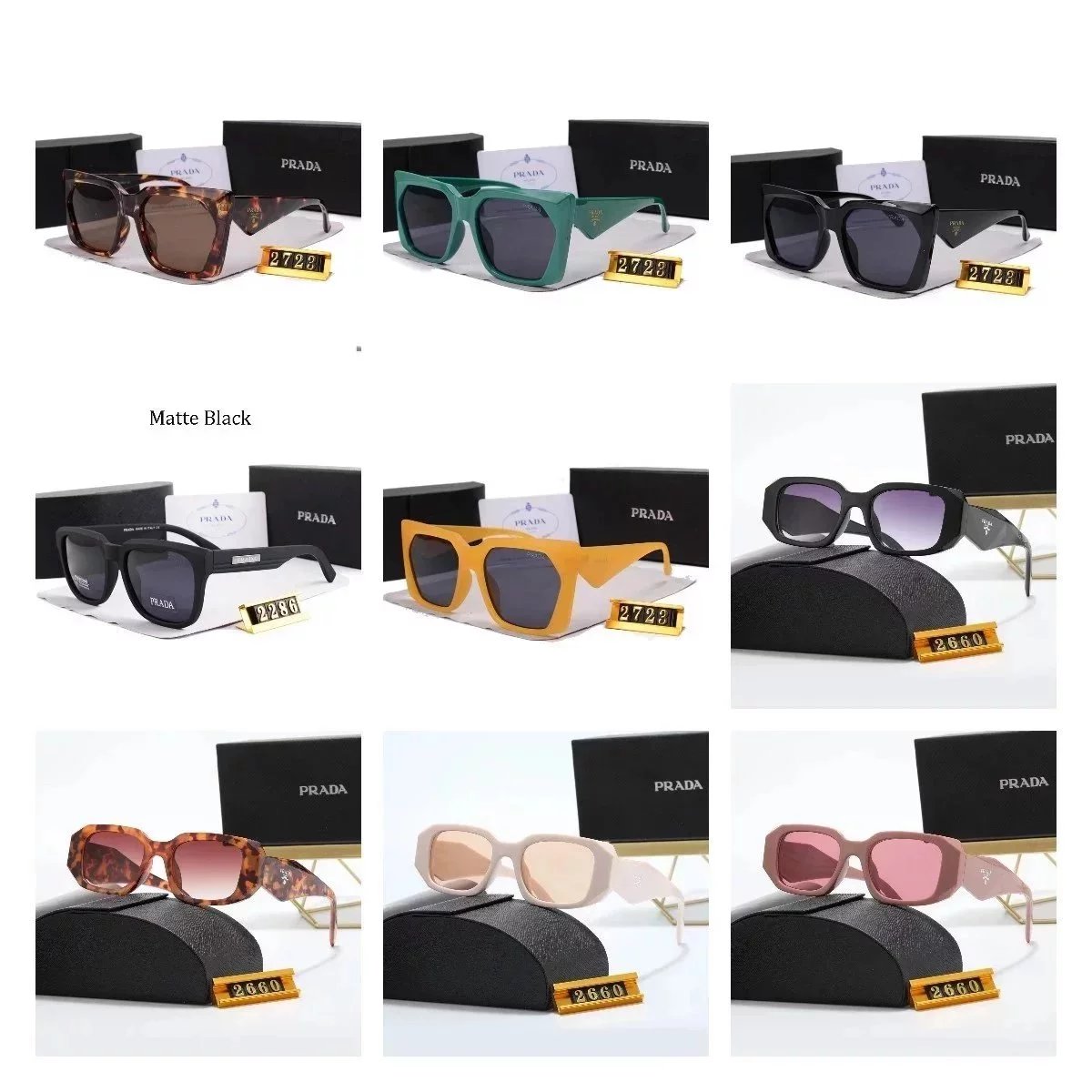 Prada 2723 Chunky Square Sunglasses Multicolor