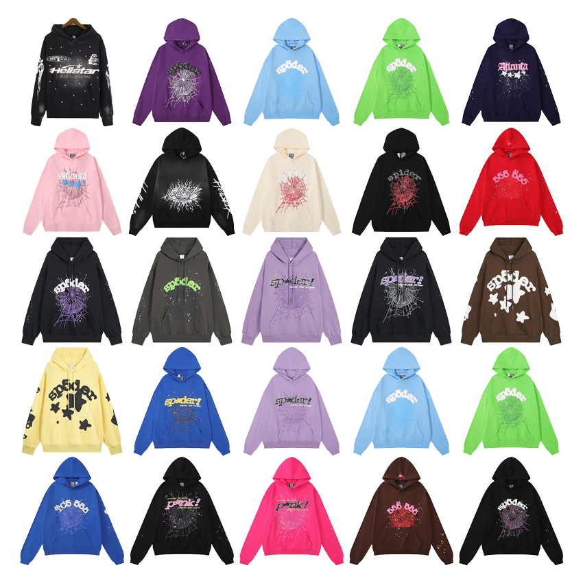 Sp5der Sp5der Web Print Graphic Streetwear Hoodie Multicolor
