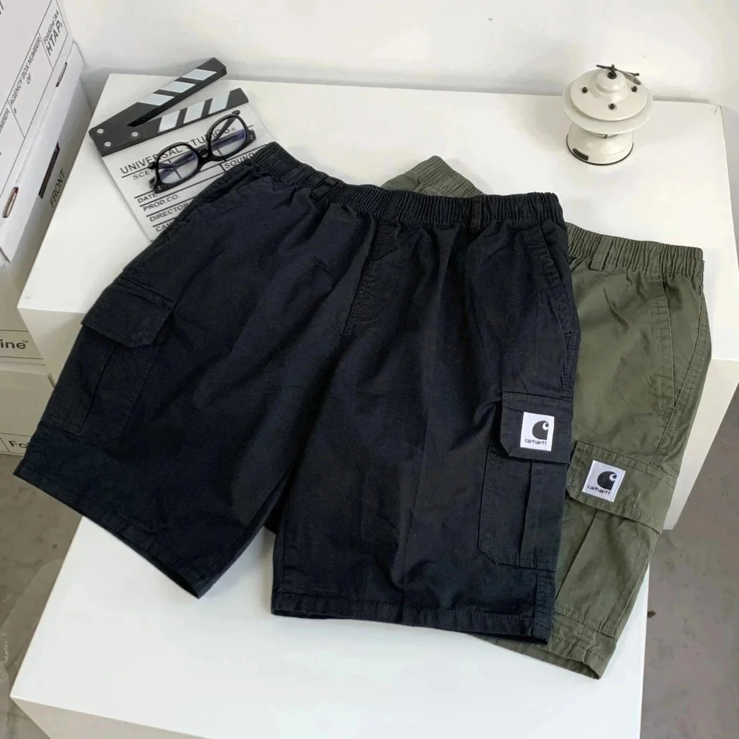 Carhartt Cargo Shorts Casual Streetwear Black and Olive