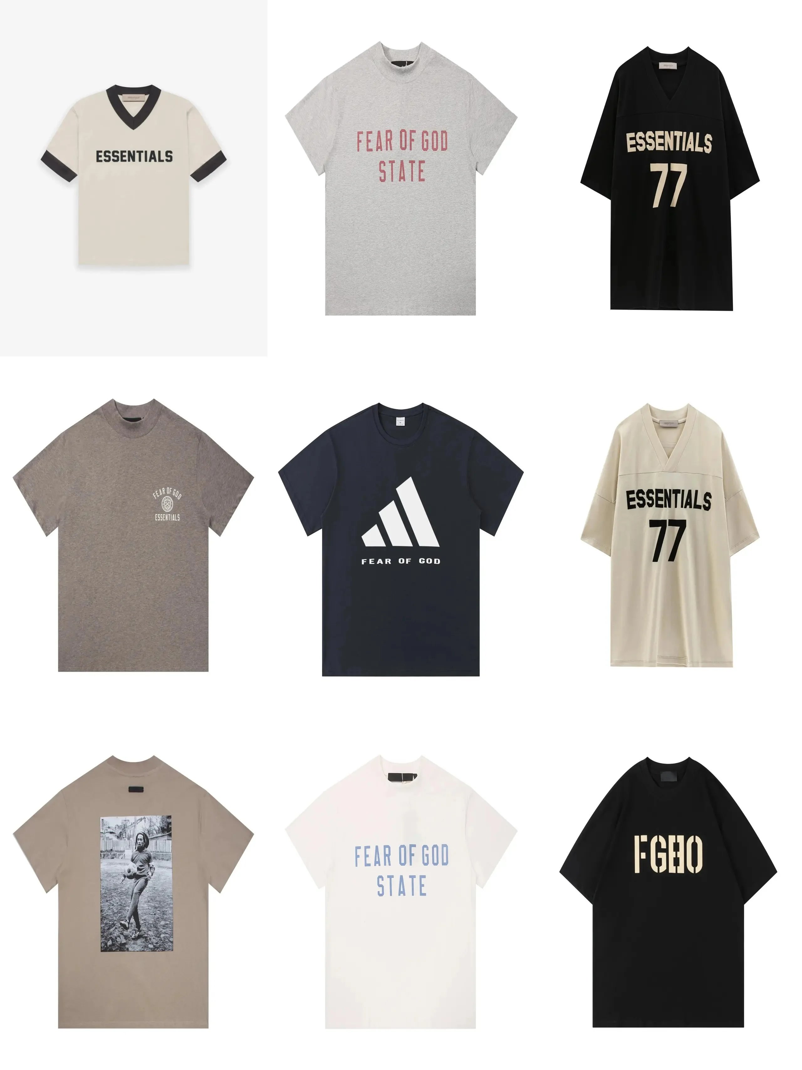 Fear of God FOG Essentials Oversized Graphic T-Shirt Multicolor