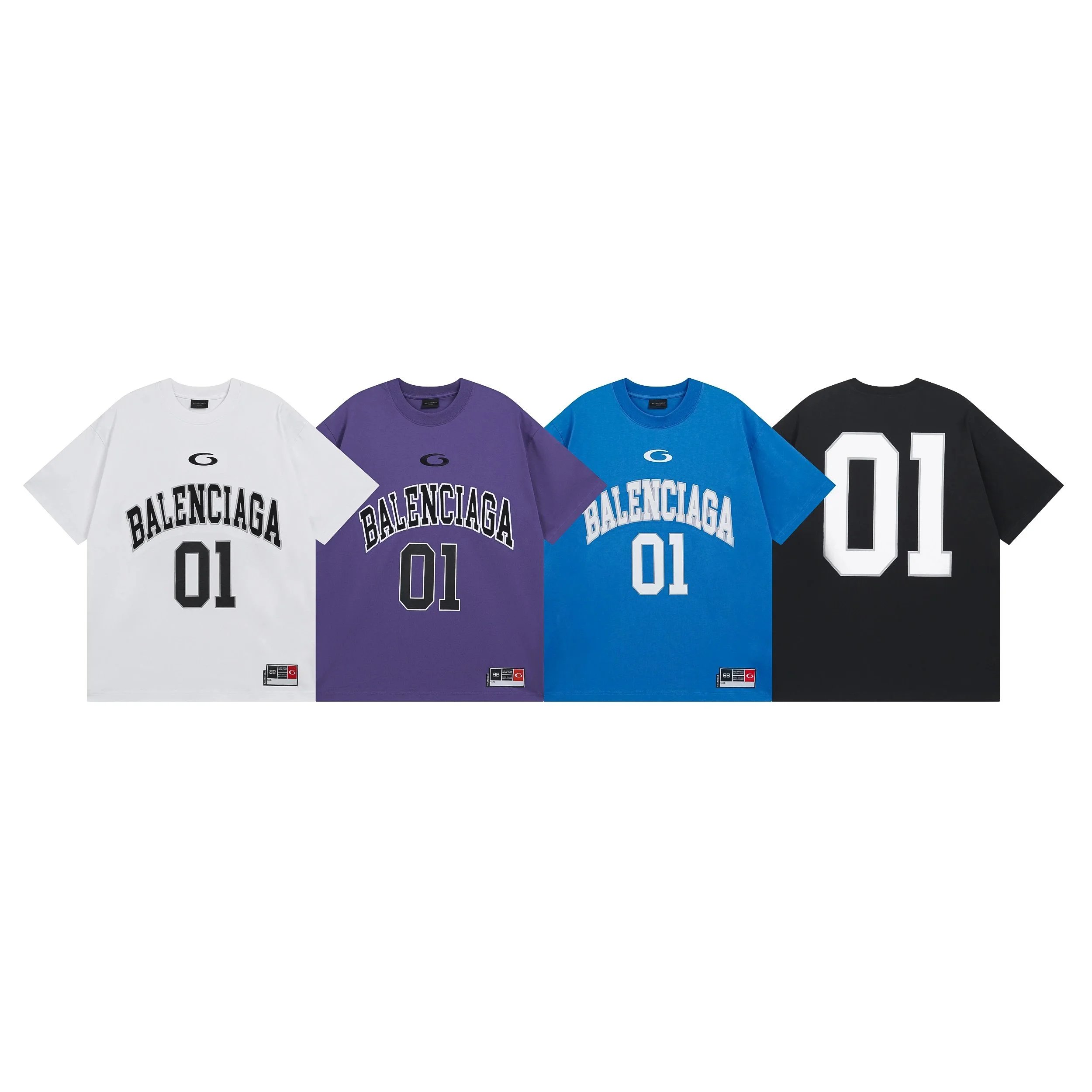 Balenciaga 01 Varsity Graphic Oversized T-Shirt Multicolor