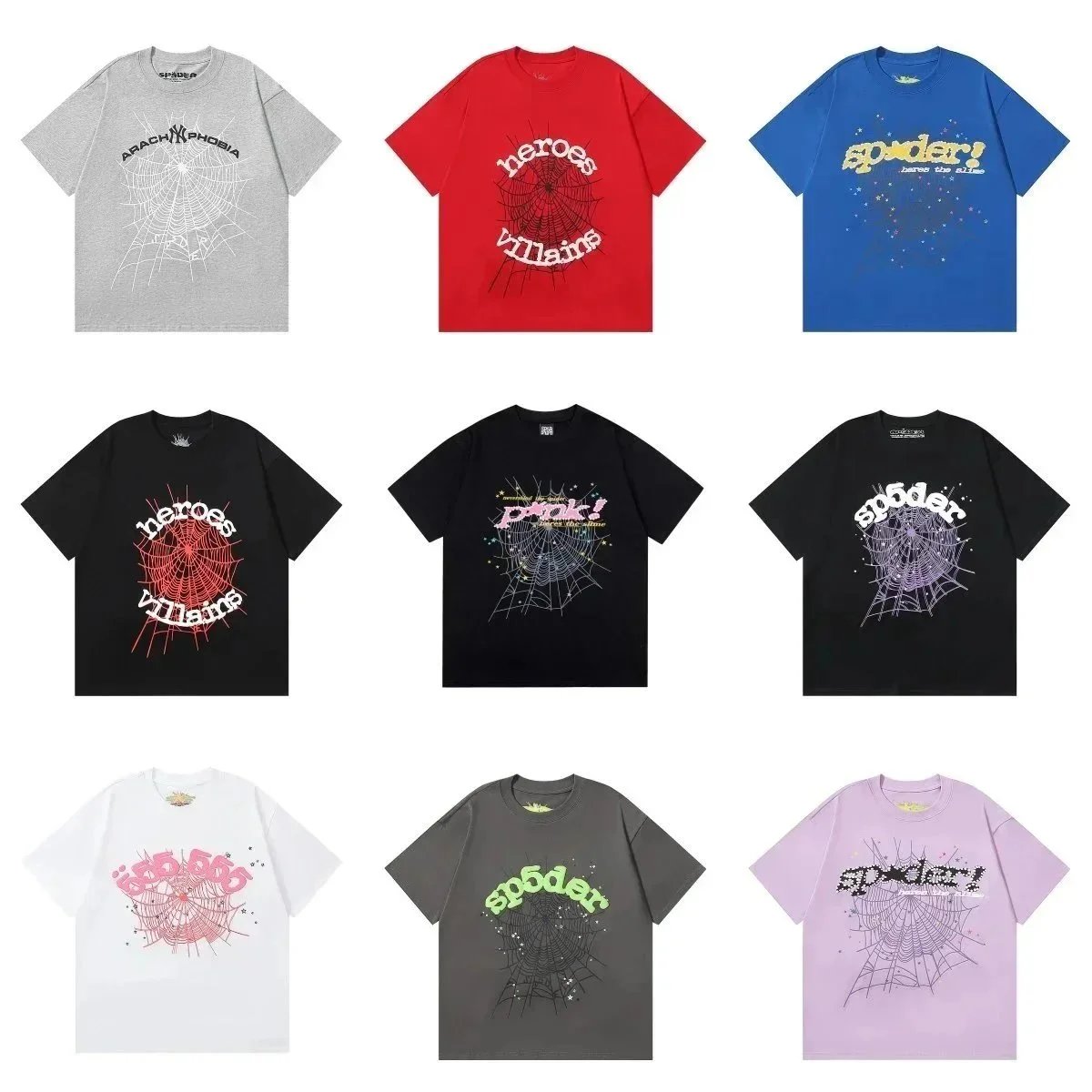Sp5der Web Graphic Oversized Tee Multicolor