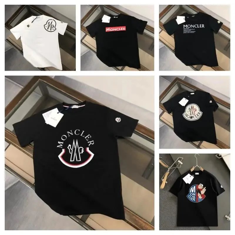 Moncler Graphic Print Cotton T-Shirt Black