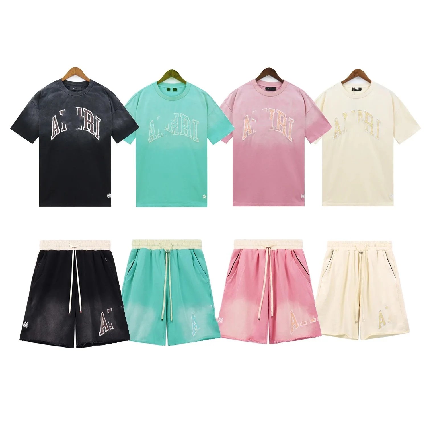 Amiri Core Logo Oversized Graphic T-Shirt and Shorts Matching Set Multicolor