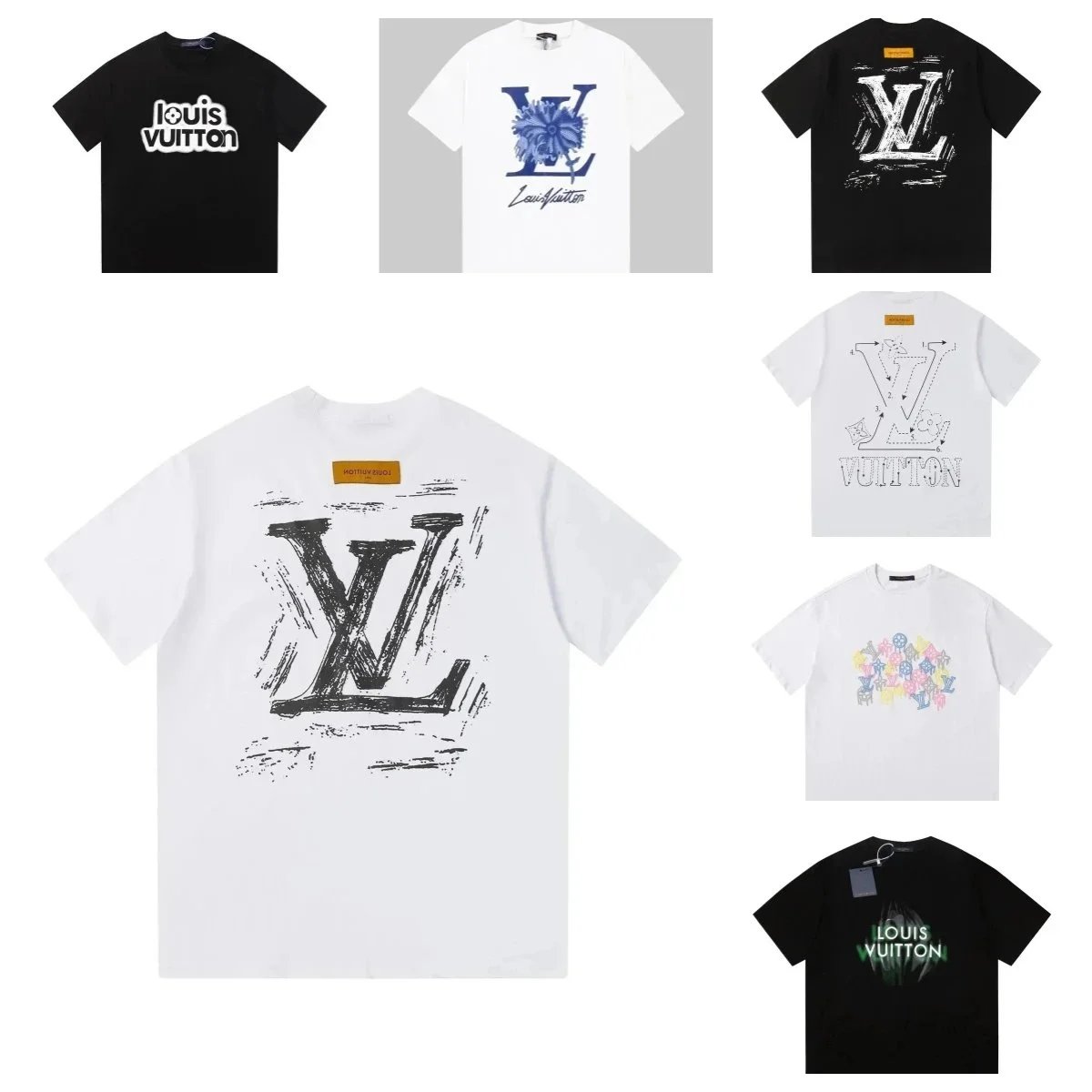 Louis Vuitton LV Graphic Print Oversized Tee White and Black
