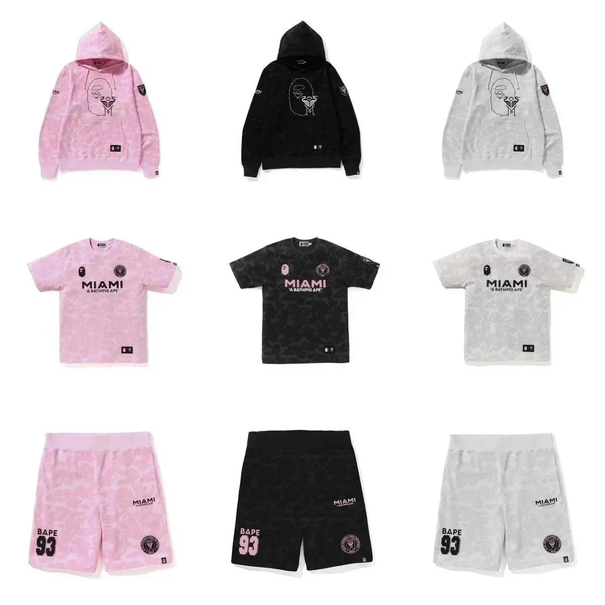 A Bathing Ape BAPE Inter Miami CF Graphic Streetwear Collection Multicolor