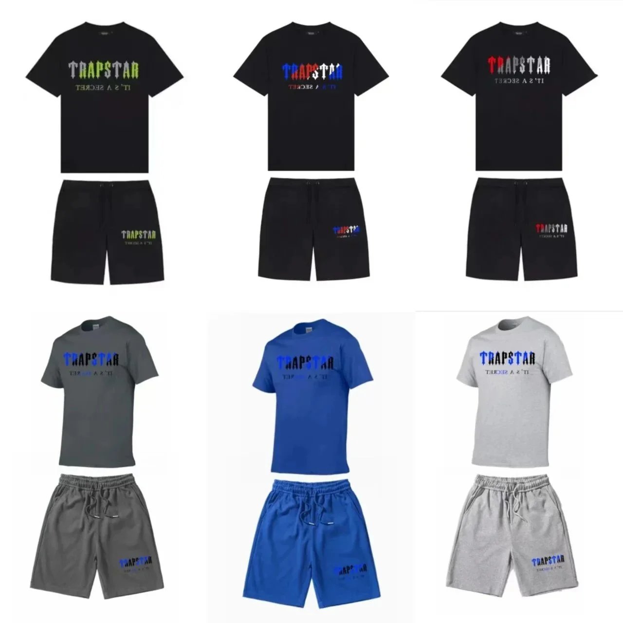 Trapstar It's A Secret Graphic Streetwear Shorts Set Multicolor