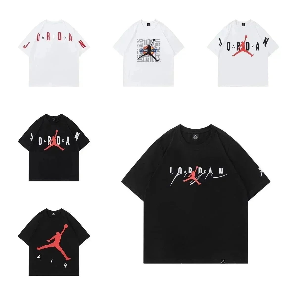 Jordan Graphic Print Oversized Tee Black and White