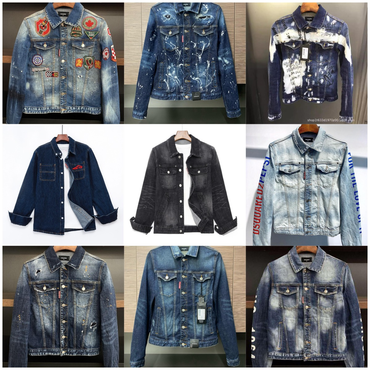 Dsquared2 D2 Distressed Denim Jacket Collection Streetwear Blue