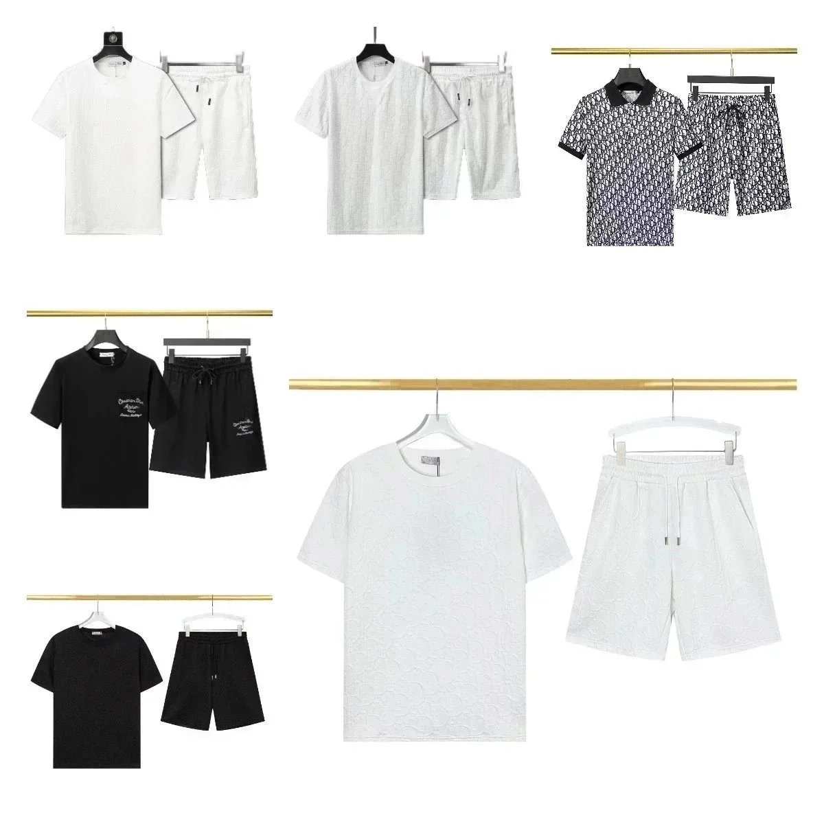 Dior Oblique Jacquard Matching Set Summer Shorts Set White