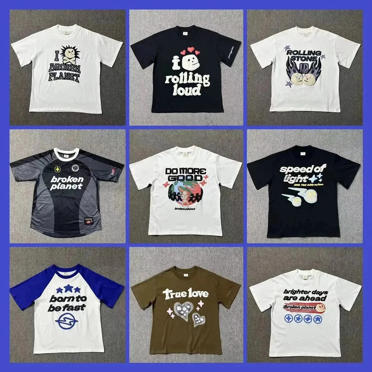 Broken Planet Graphic T-Shirt Collection Oversized Cotton T-Shirt Multicolor