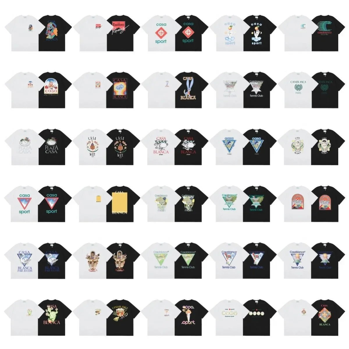 Casablanca Graphic Print Cotton T-Shirt Multicolor